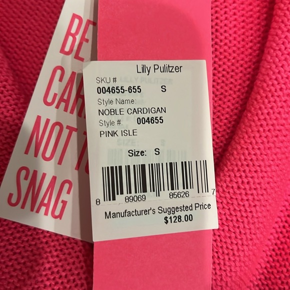 Lilly Pulitzer Pink Isle Noble Fringe Cardigan Color size S - Picture 6 of 7